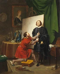Pietro Aretino im Atelier von Tintoretto, 1822
